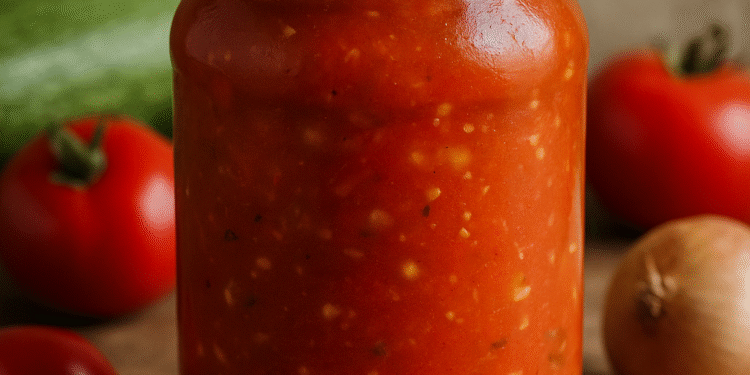 Pomidorų padažas su cukinija žiemai – gardi idėja žiemos patiekalams