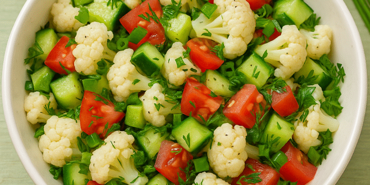 Gaivios salotos su žiediniu kopūstu – paprasta, bet gardu