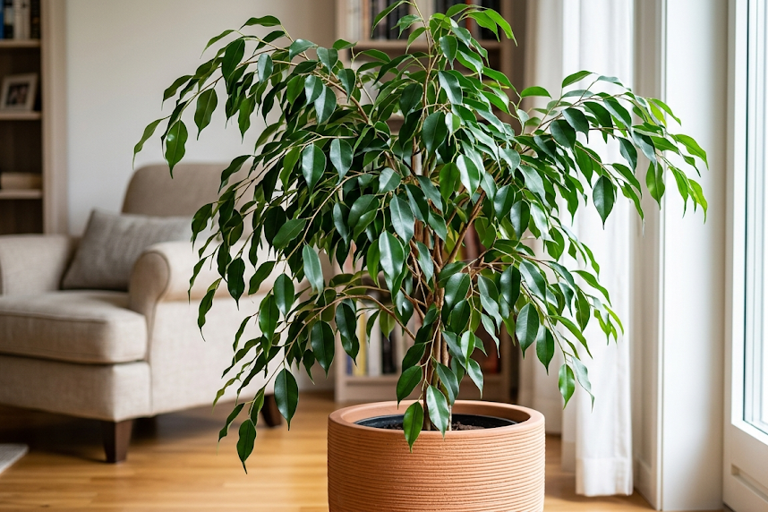 Svyruoklinis fikusas: auginimas, priežiūra ir dažniausios klaidos