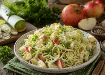 Porų salotos su obuoliais – skonis, primenantis rudenį