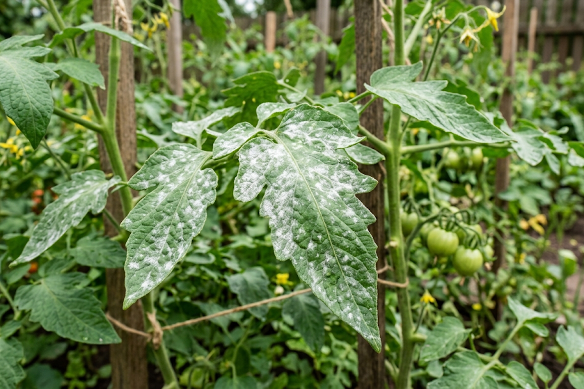 Ką išduoda dėmės ant pomidorų lapų?